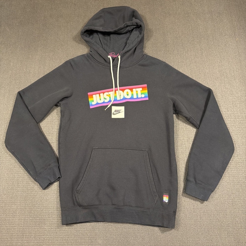 Nike BETRUE Be True Pullover‎ Hoodie CD6534-010 Black / Multicolor Rainbow Sz XS
